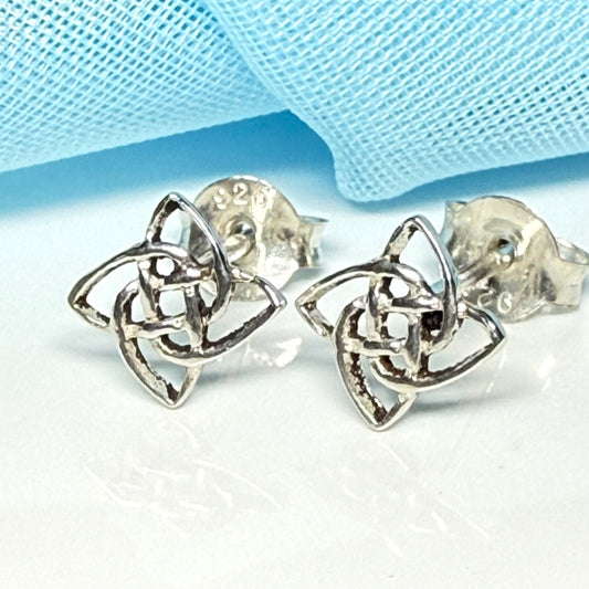 Sterling Silver Celtic Square Stud Earrings