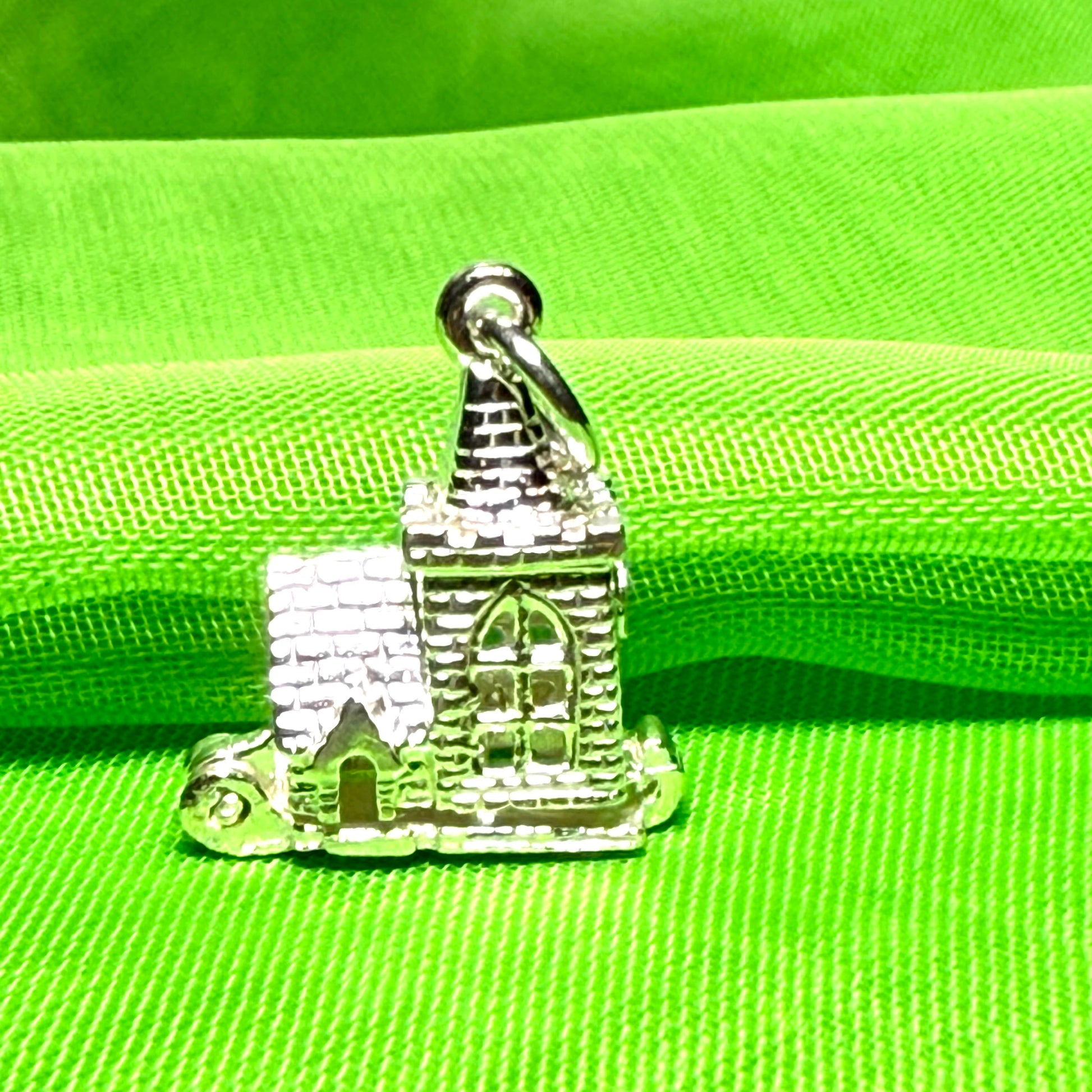 Sterling Silver Church Solid Charm
