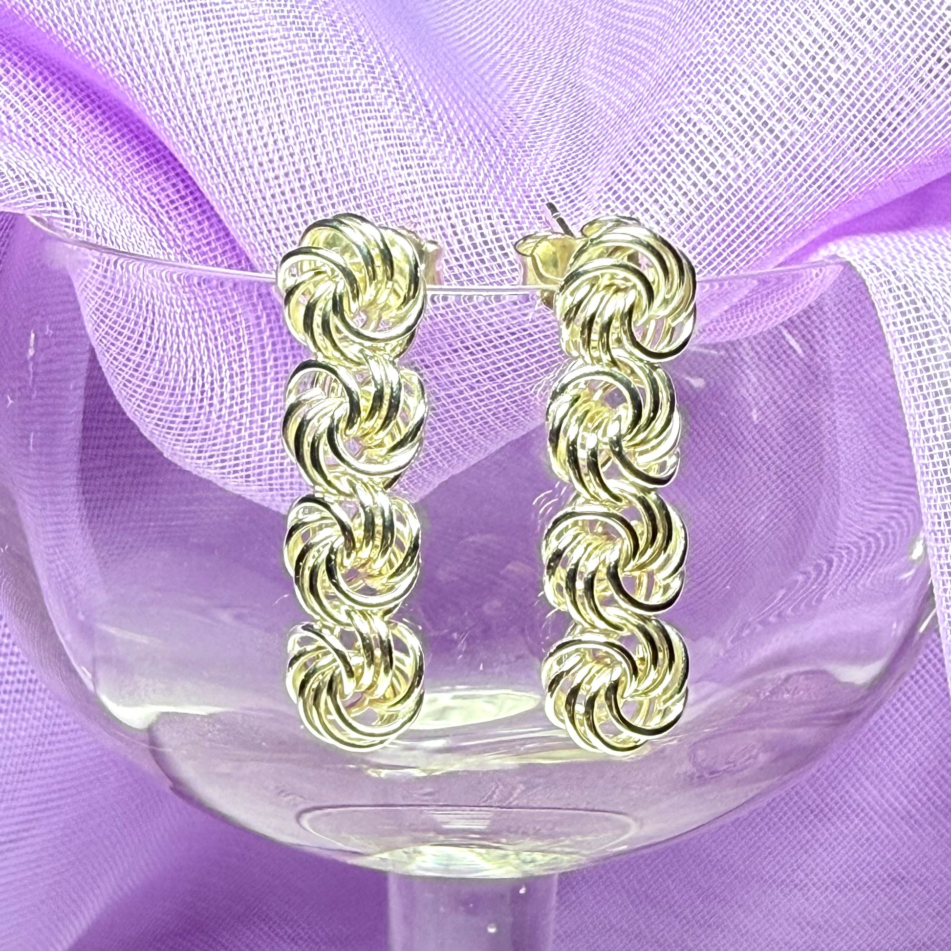 Sterling Silver Drop Rope Earrings