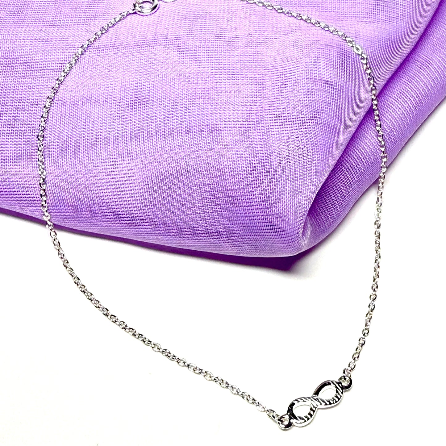 Anklet Sterling Silver Infinity Solid Ladies Ankle Chain