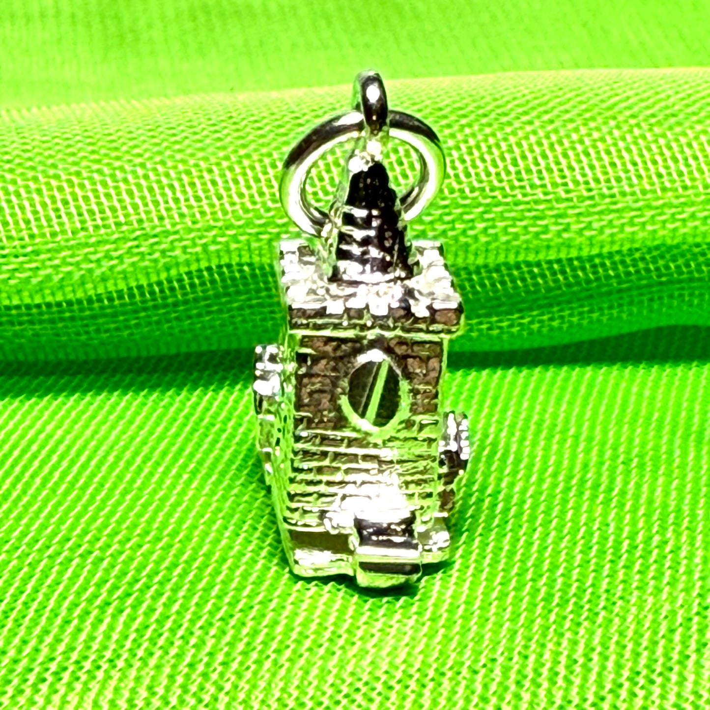 Sterling Silver Church Solid Charm
