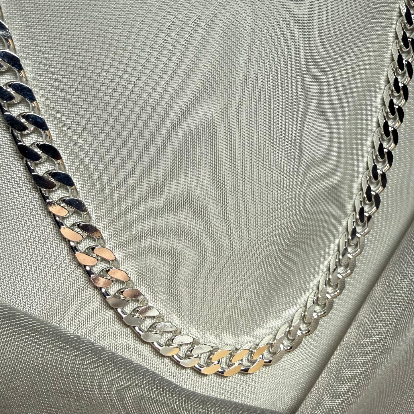 Sterling Silver Solid Curb Necklace Chain Men's Gents
