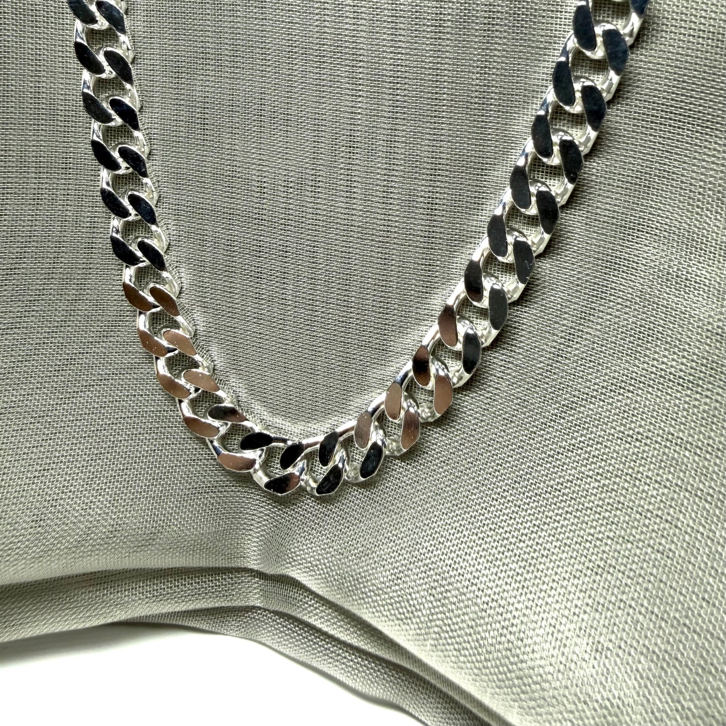 Sterling Silver Solid Curb Necklace Chain Men's Gents