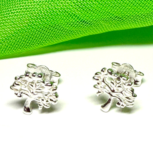 Sterling Silver Tree Of Life Stud Earrings