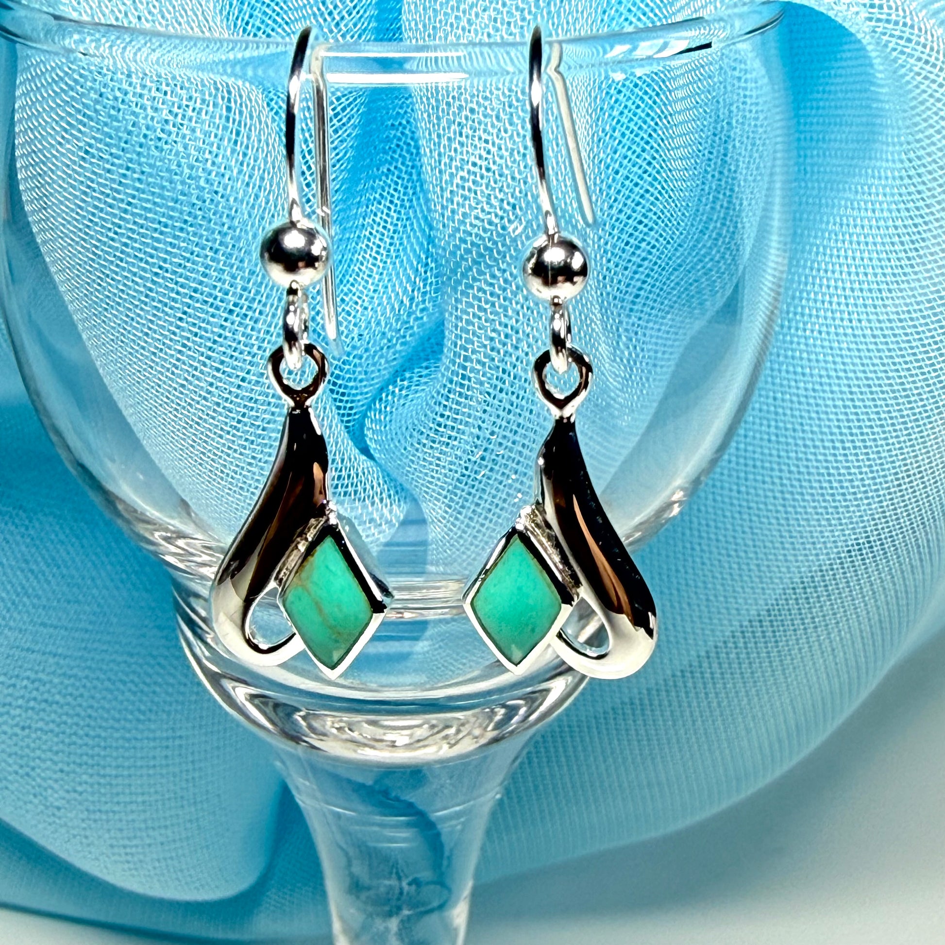 Sterling Silver Turquoise Drop Earrings