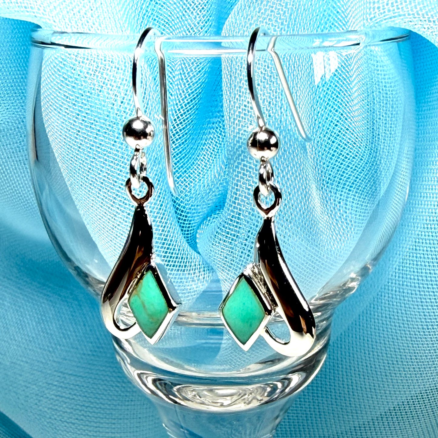 Sterling Silver Turquoise Drop Earrings