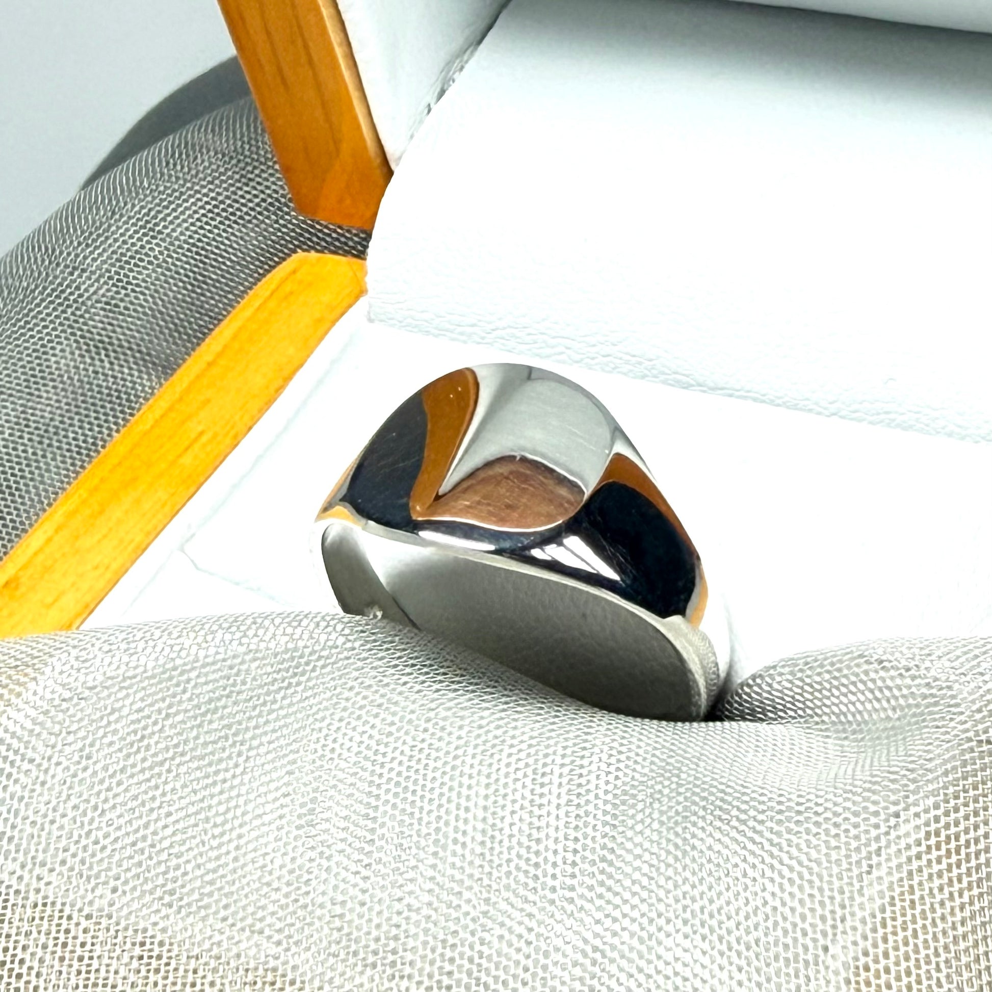Solid Sterling Silver men’s rounded square signet ring
