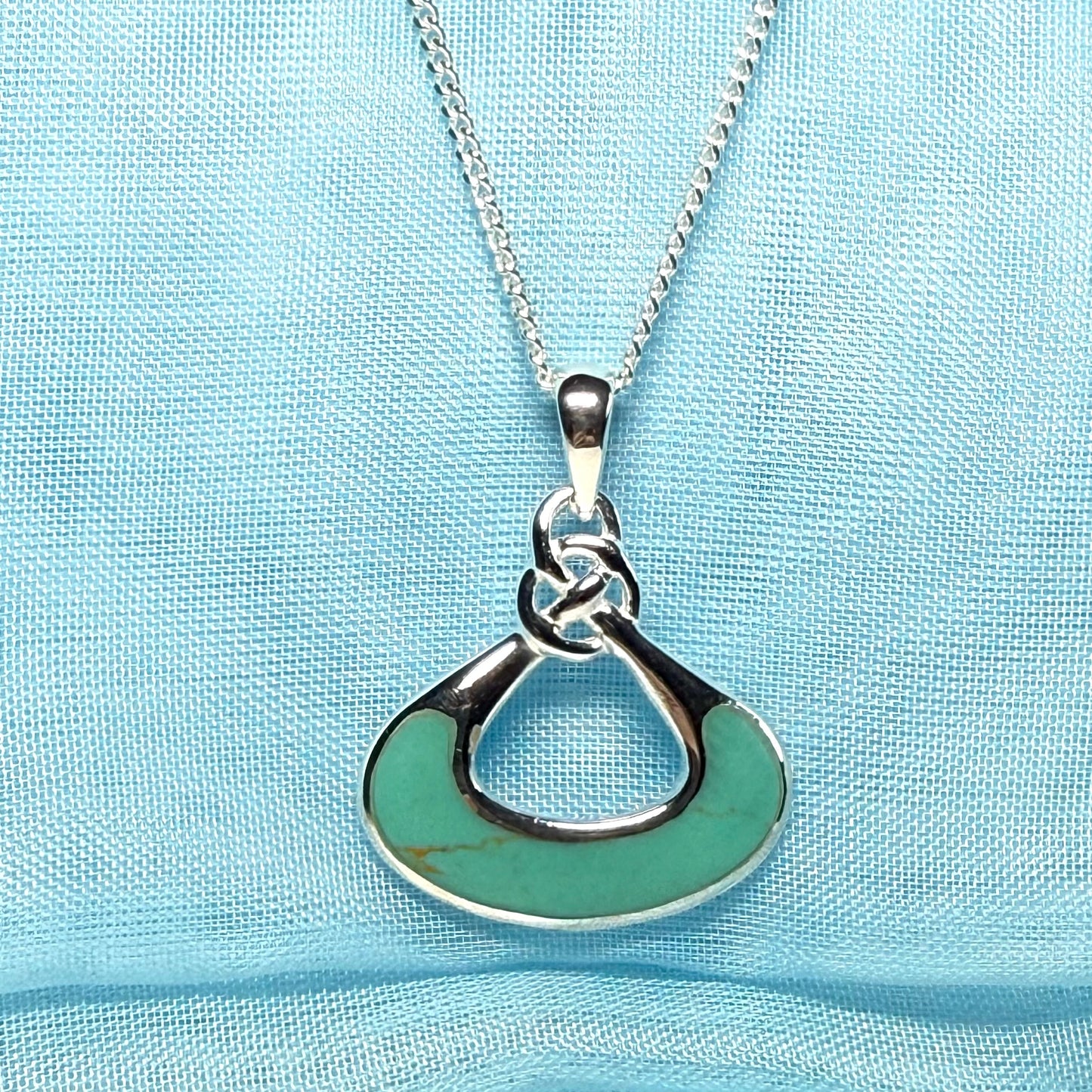 Sterling silver blue turquoise fancy necklace