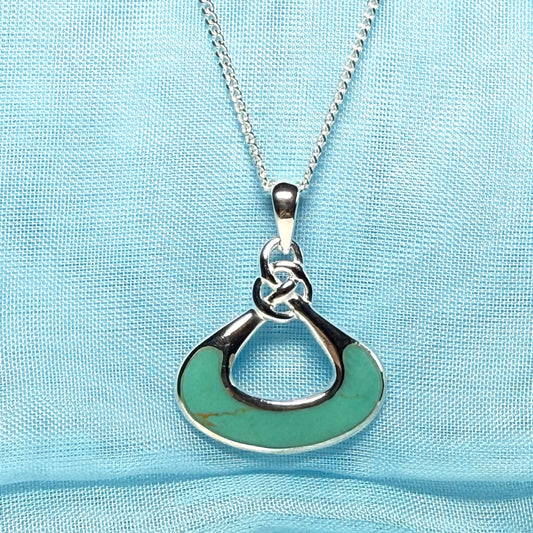 Sterling silver blue turquoise fancy necklace