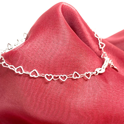 Ladies sterling silver fancy heart shaped bracelet