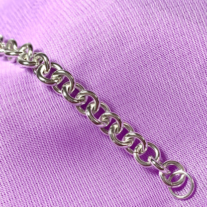 Sterling silver solid round link bracelet