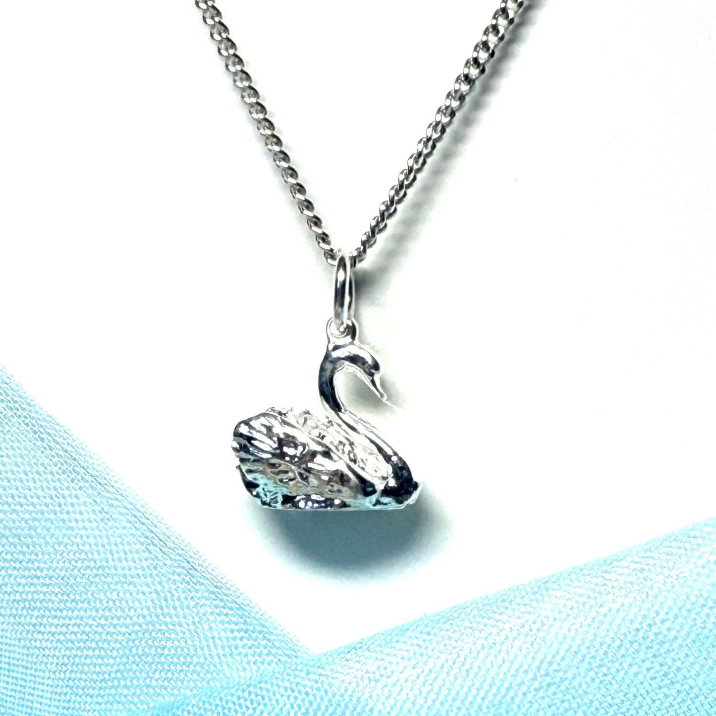 Swan necklace sterling silver pendant