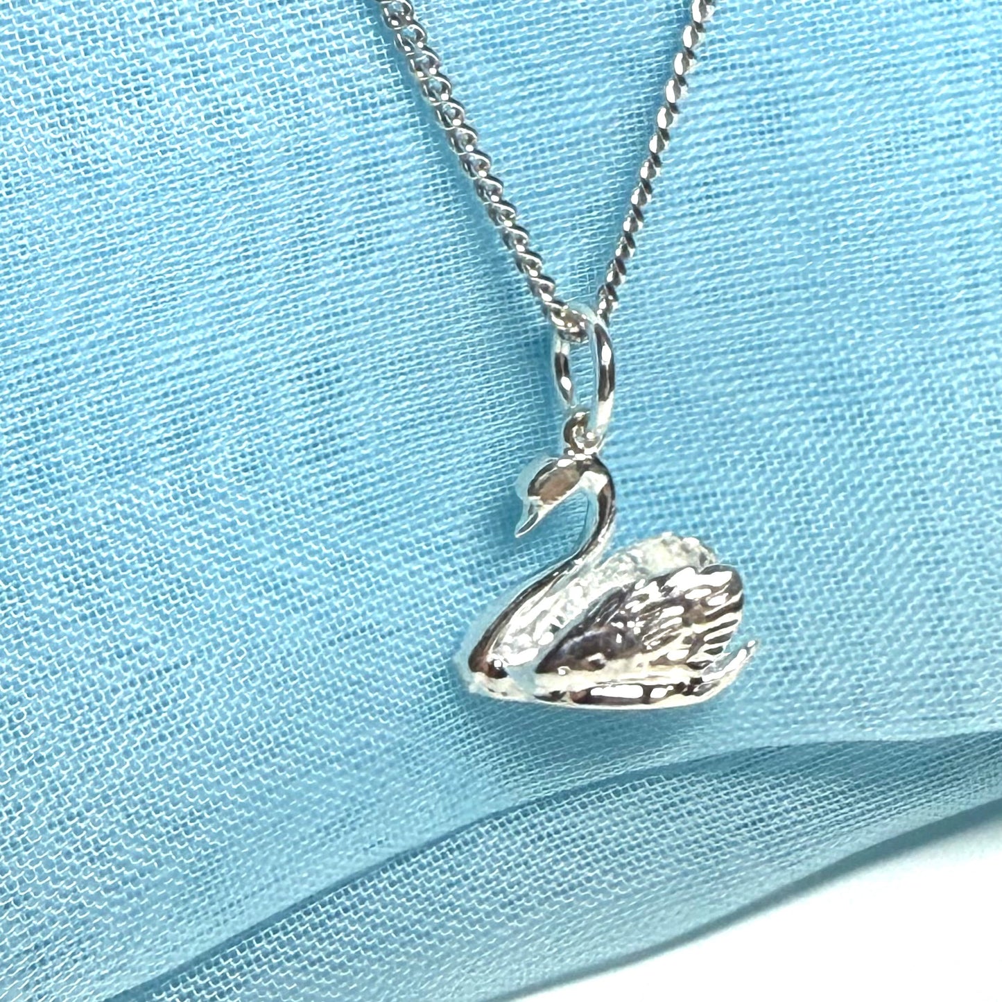 Swan necklace sterling silver pendant