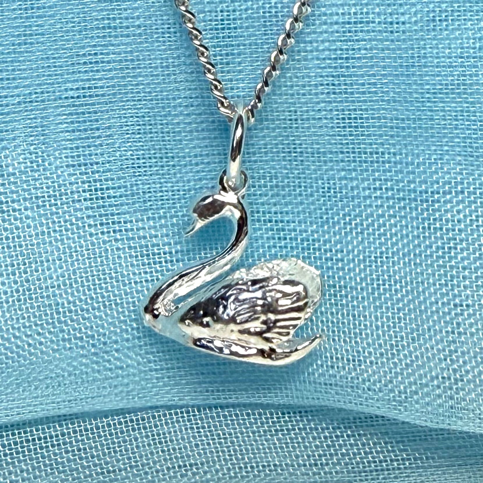 Swan necklace sterling silver pendant