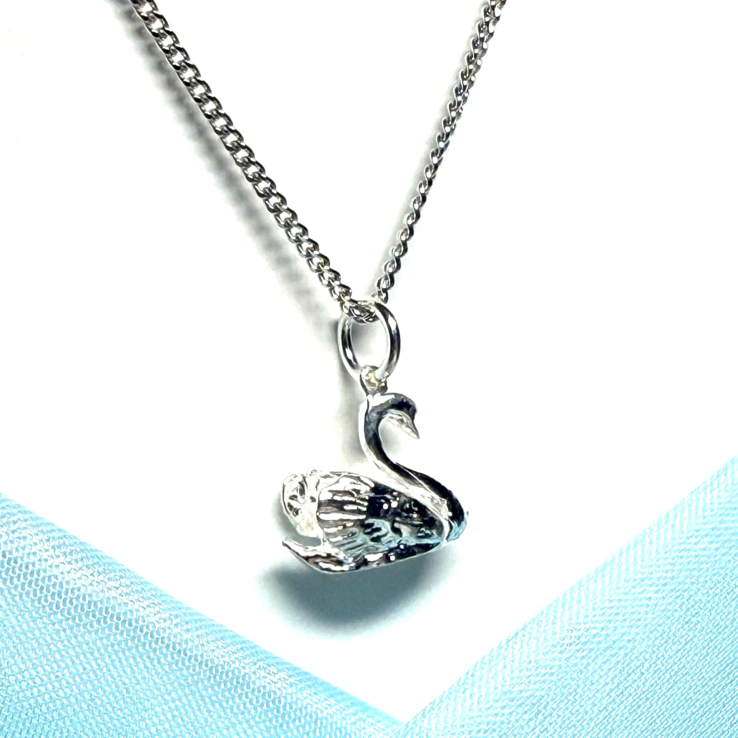 Swan necklace sterling silver pendant