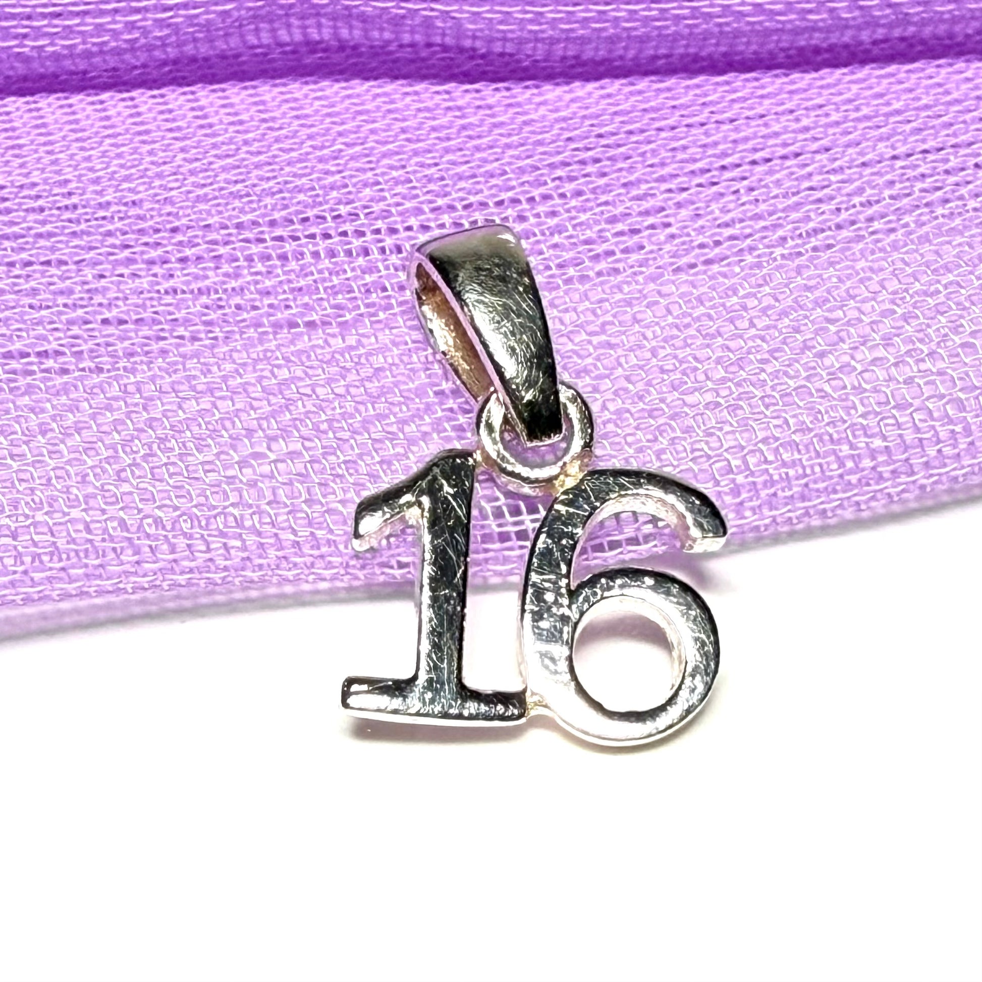 Sweet 16 shaped solid charm sterling silver 16th charm