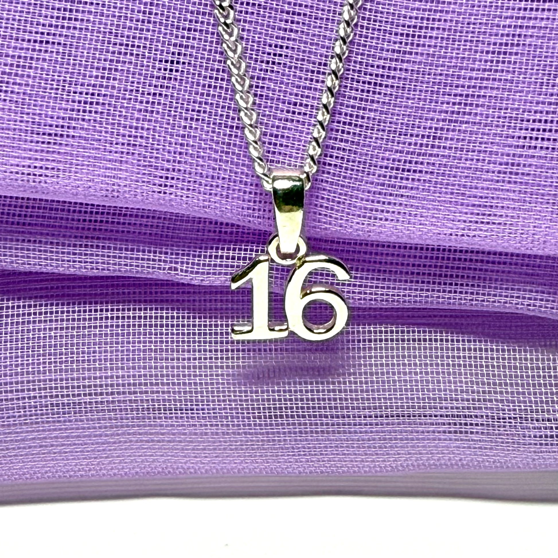 Sweet 16 shaped solid necklace sterling silver 16th pendant with chain