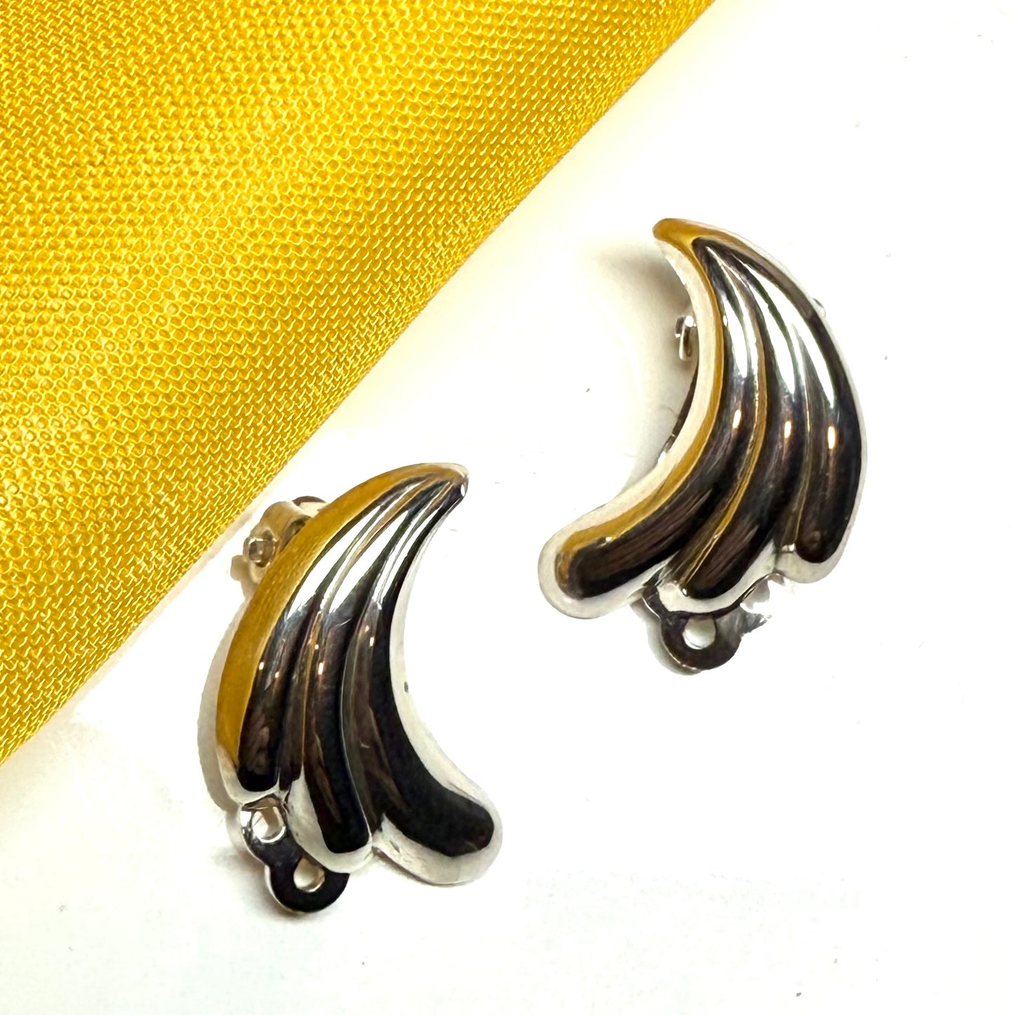 Swirl clip on earrings sterling silver