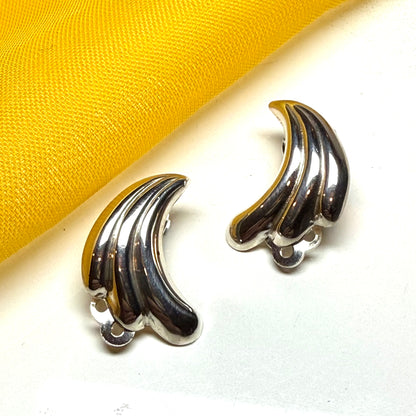 Swirl clip on earrings sterling silver