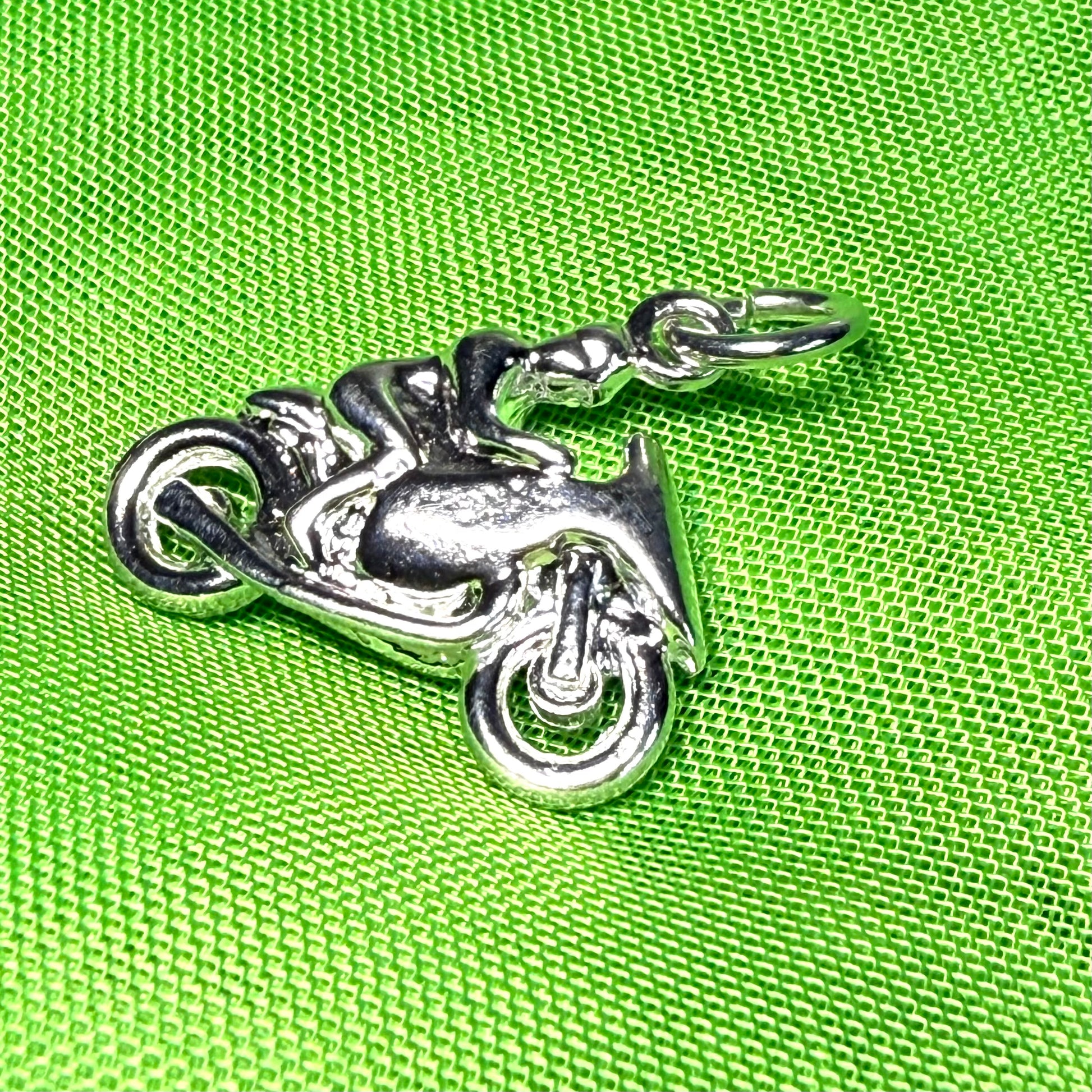 TT Racing Motorbike Charm Sterling Silver