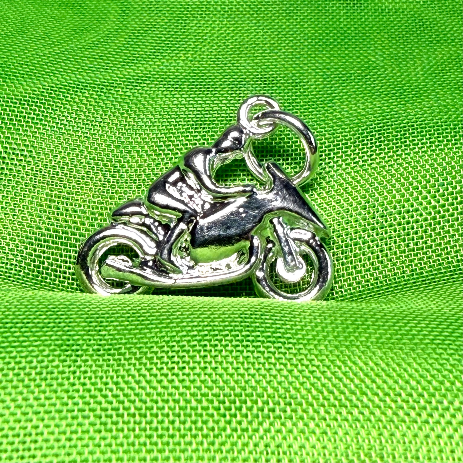 TT Racing Motorbike Charm Sterling Silver