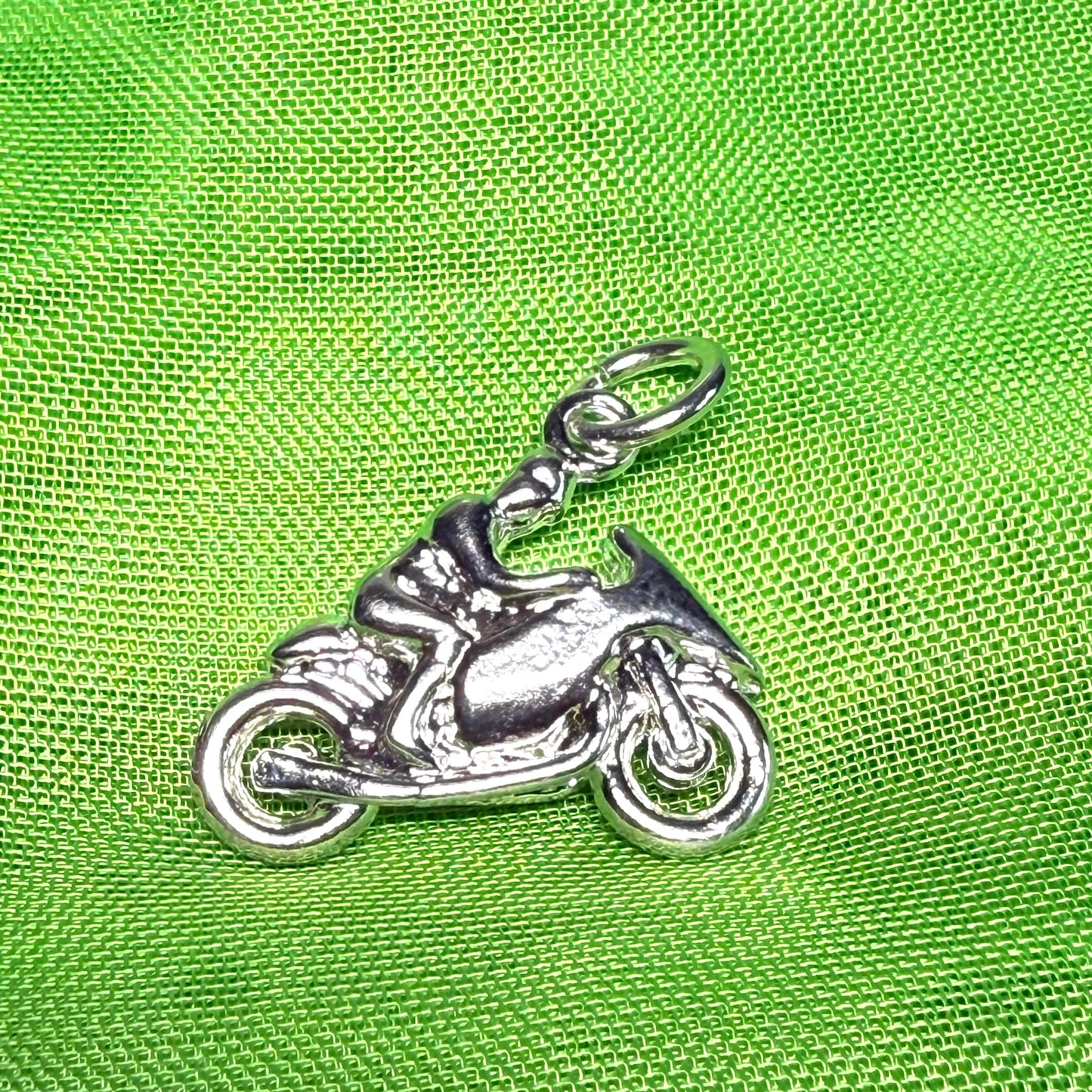 TT Racing Motorbike Charm Sterling Silver