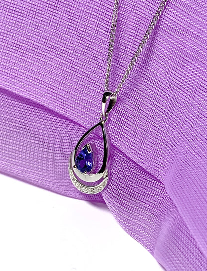 Tanzanite And Diamond White Gold Necklace