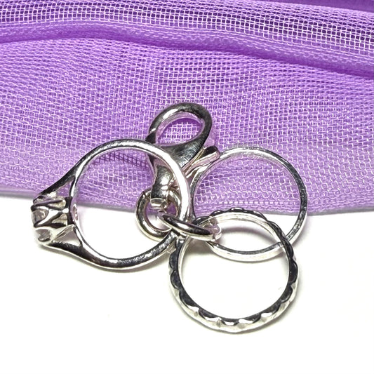 Three Rings Charm Sterling Silver