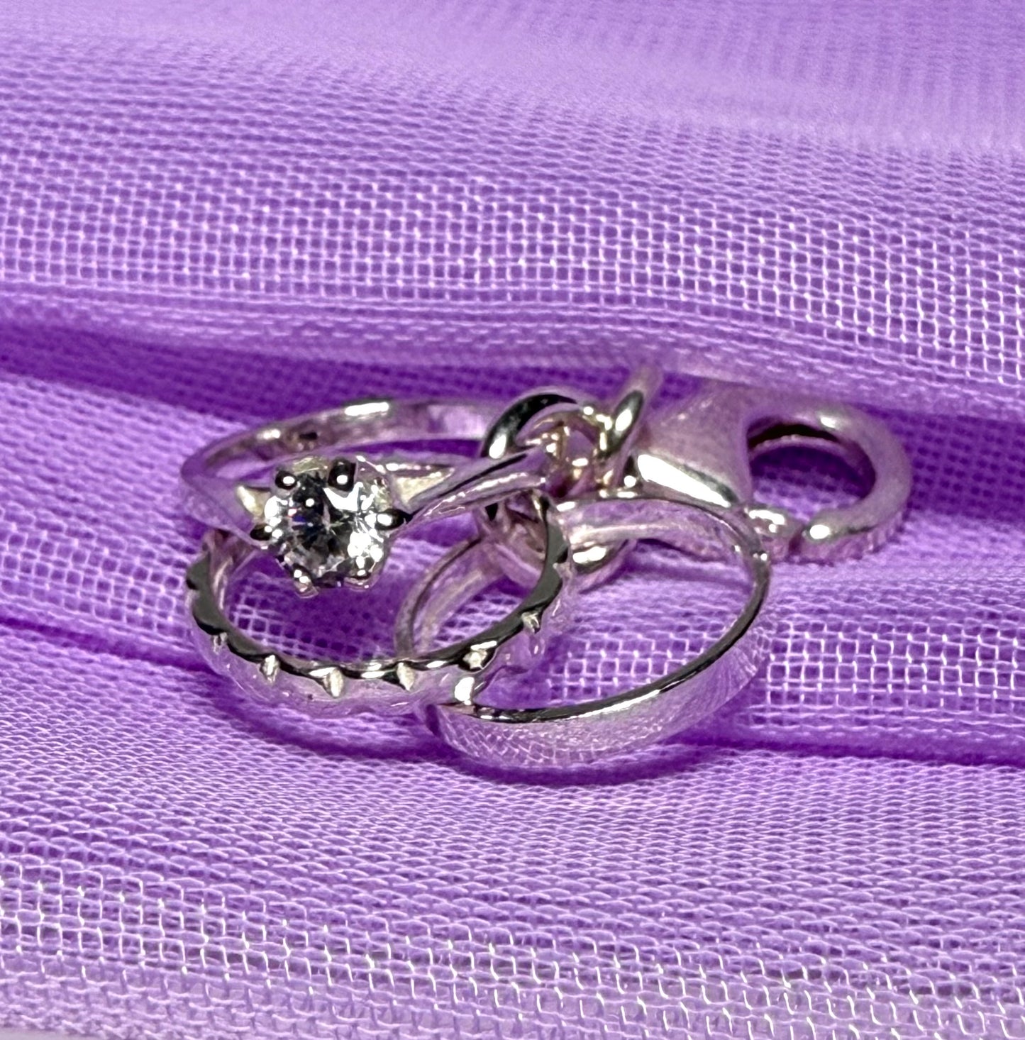 Three Rings Charm Sterling Silver