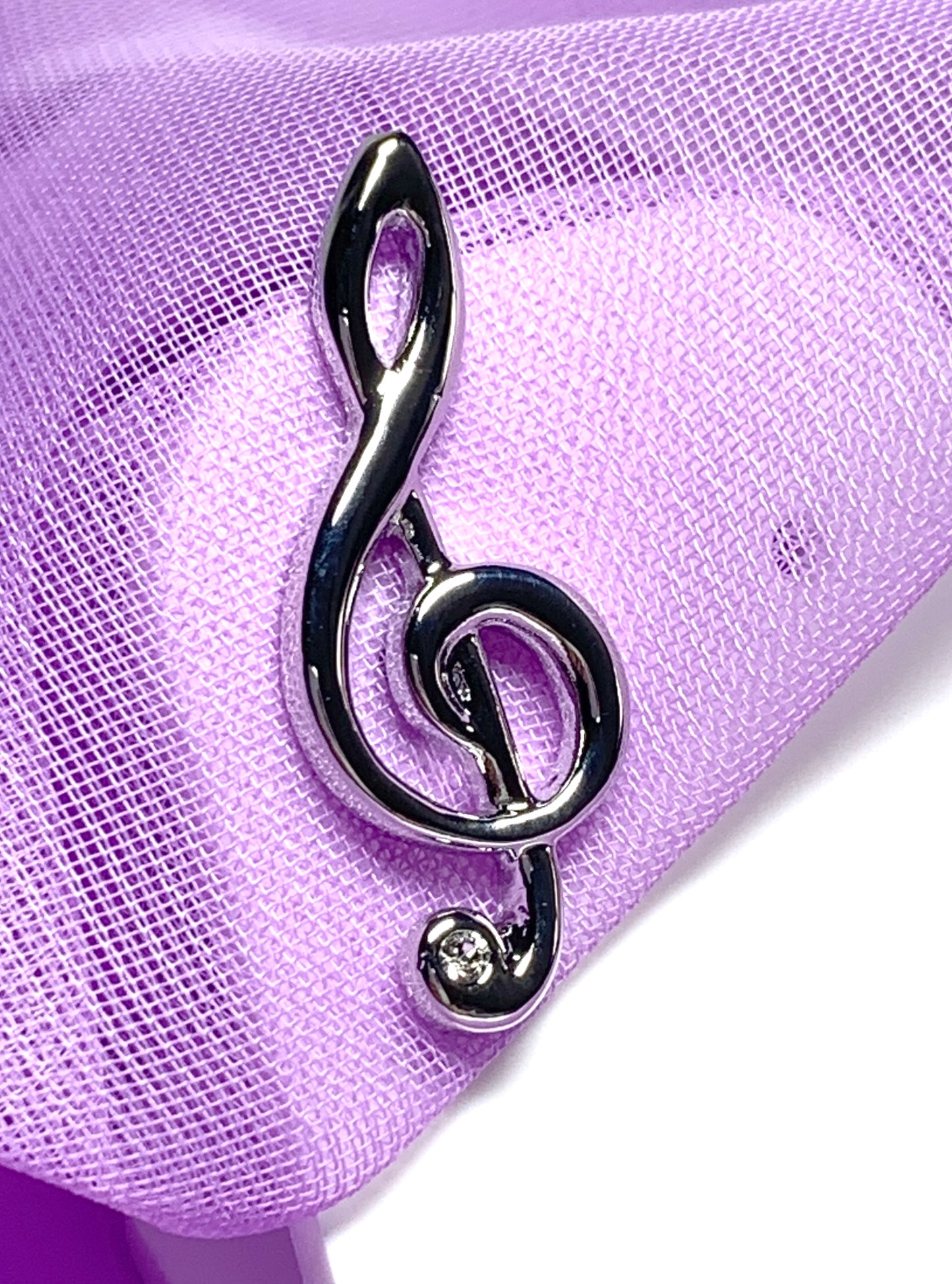 Tie Pin Silver Plated Treble Clef Shaped Tie Tac