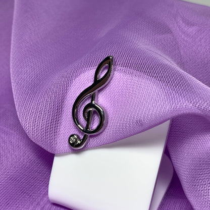 Tie Pin Silver Plated Treble Clef Shaped Tie Tac