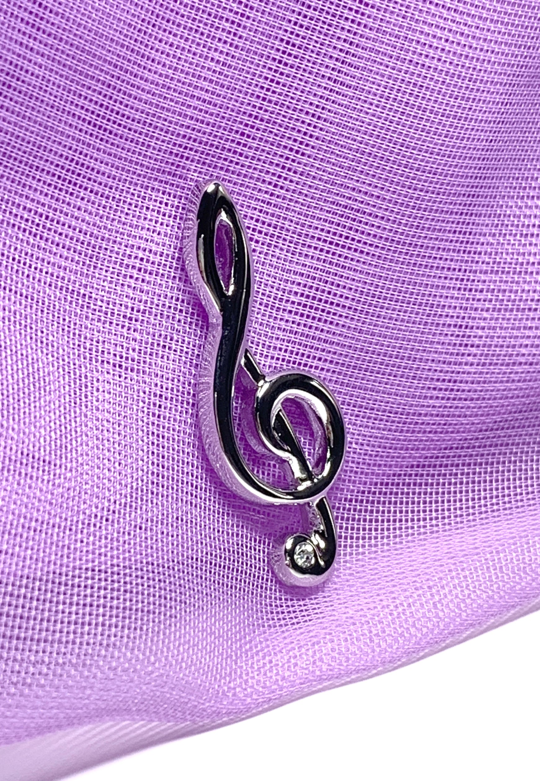 Tie Pin Silver Plated Treble Clef Shaped Tie Tac