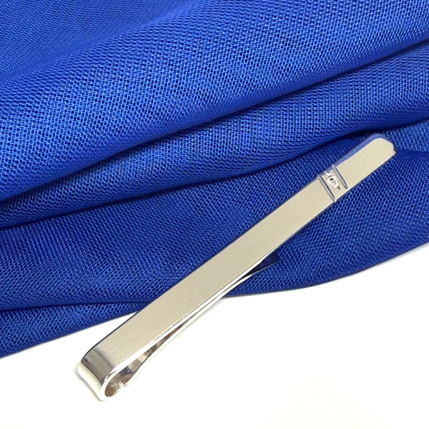 Tie Bar Sterling Silver Diamond Set Tie Clip Bar