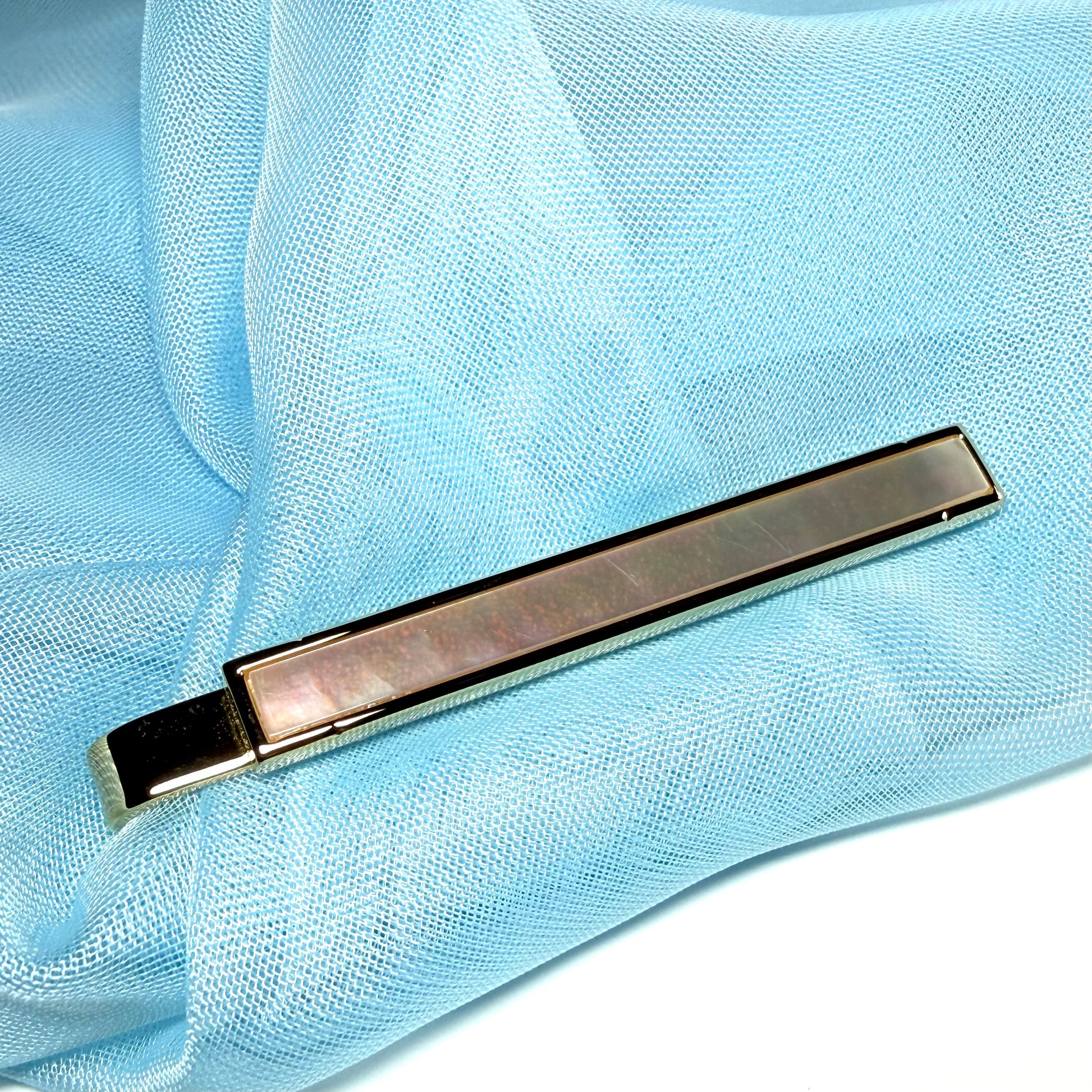 Tie Clip Bar Mother Of Pearl Gold Plated