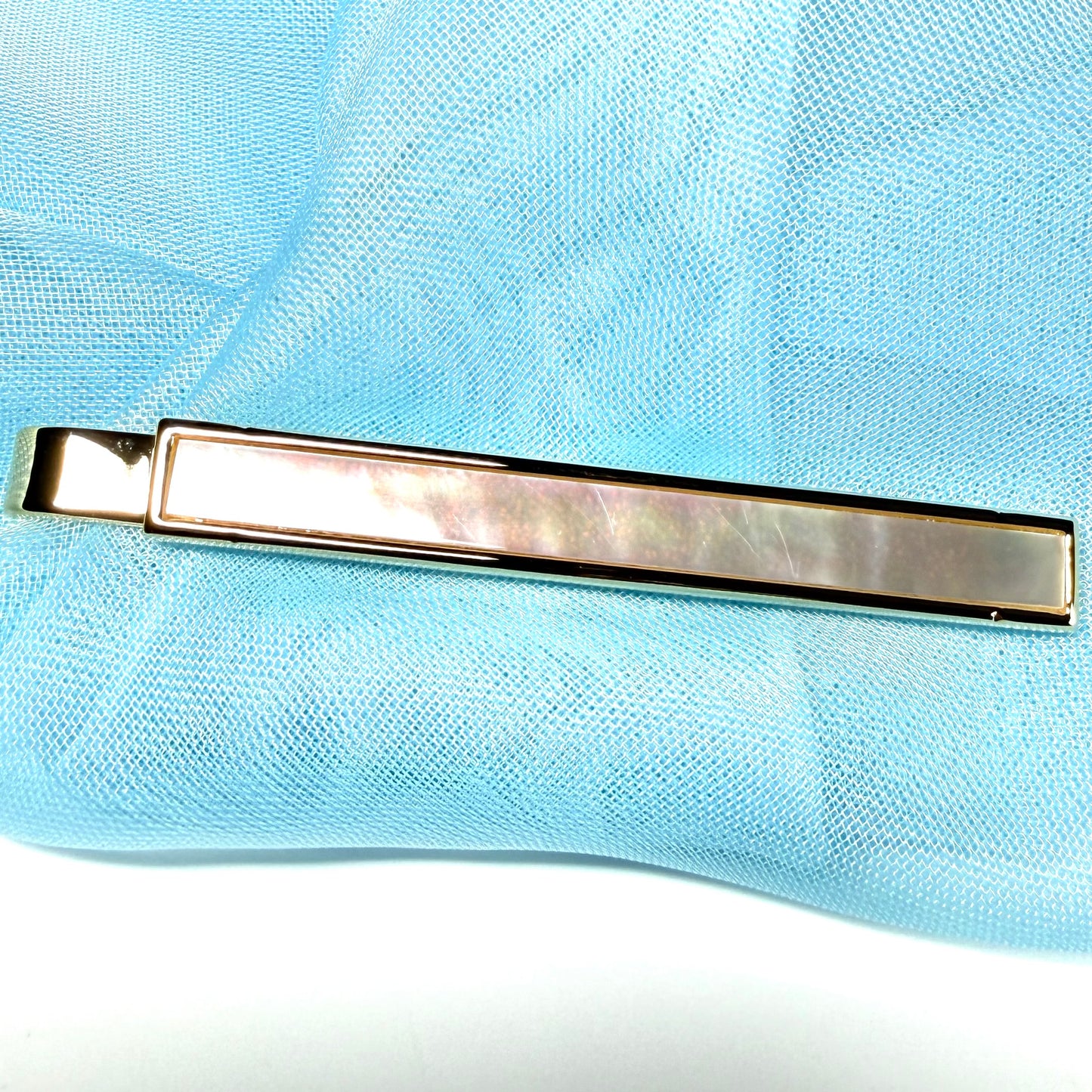 Tie Clip Bar Mother Of Pearl Gold Plated