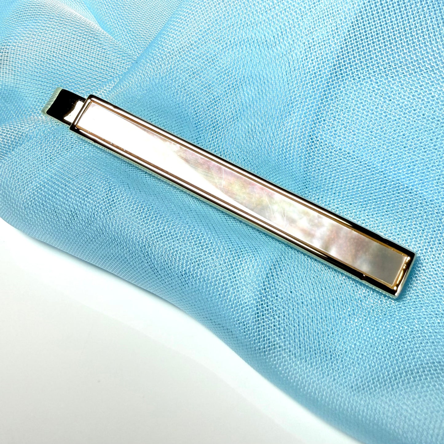 Tie Clip Bar Mother Of Pearl Gold Plated