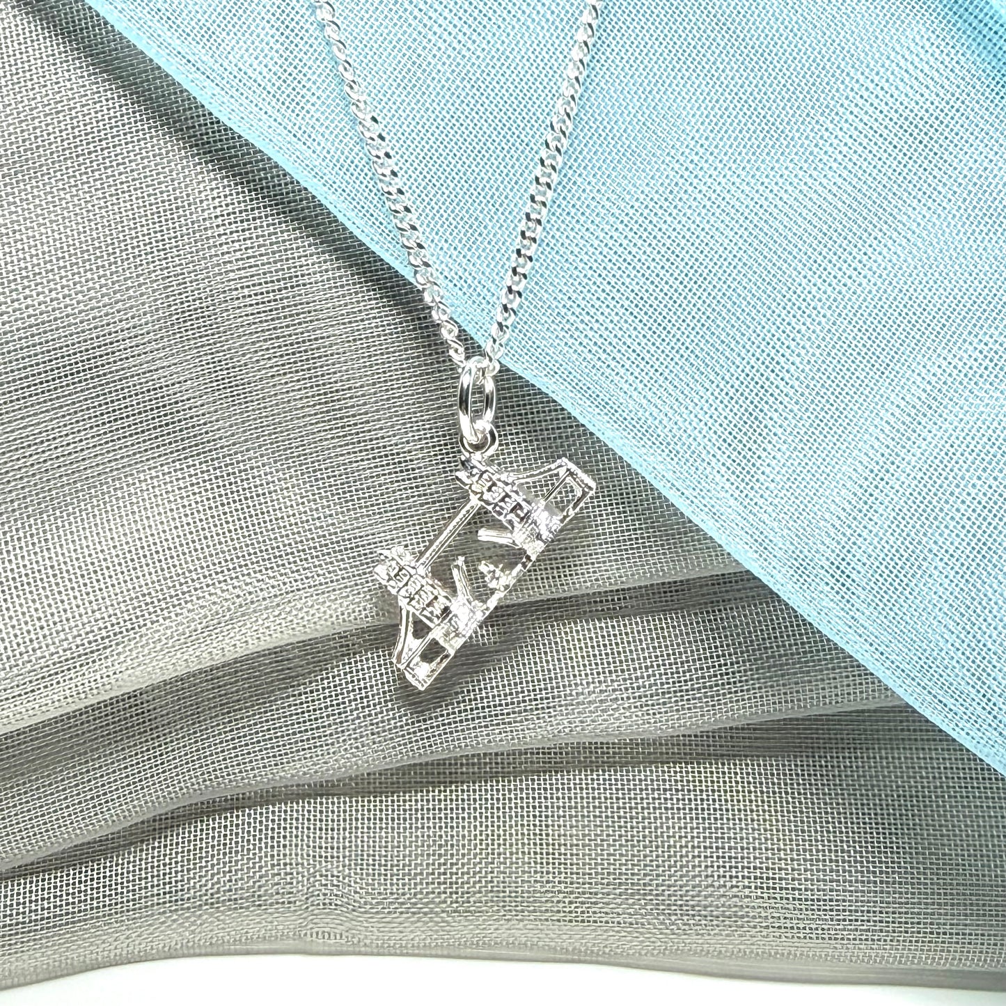 Tower Bridge London Necklace Sterling Silver Charm Pendant