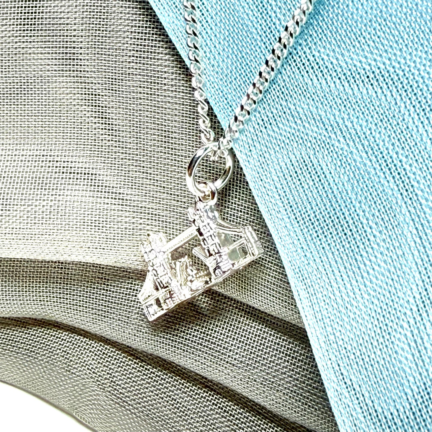 Tower Bridge London Necklace Sterling Silver Charm Pendant