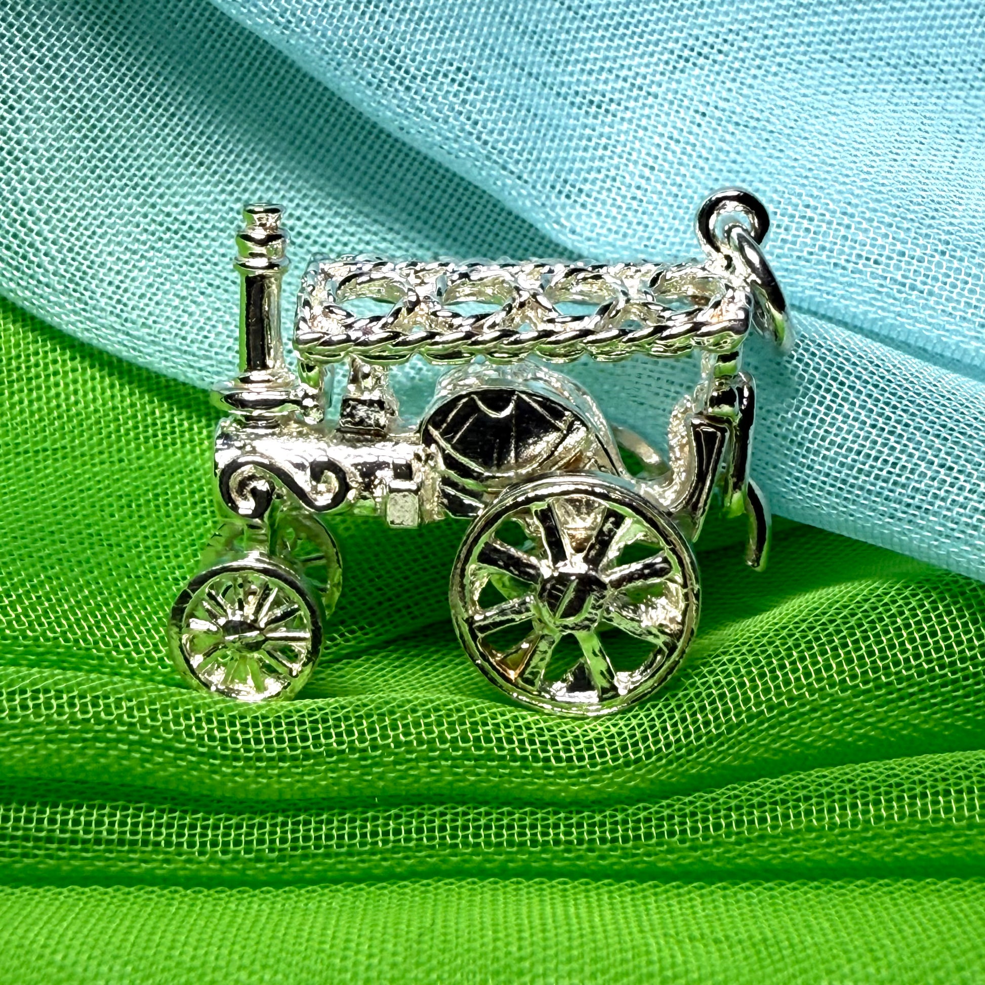 Traction Engine Charm Sterling Silver