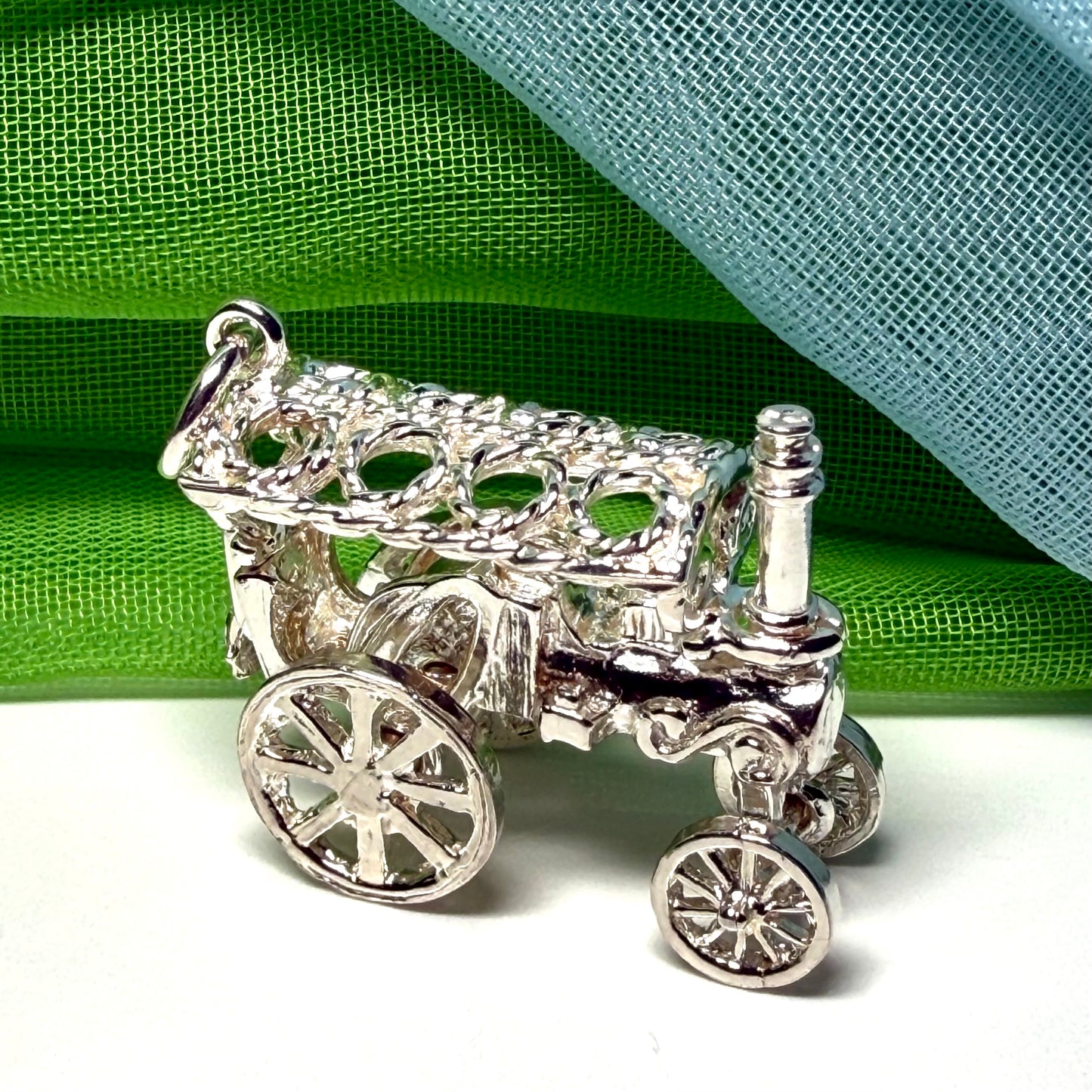 Traction Engine Charm Sterling Silver