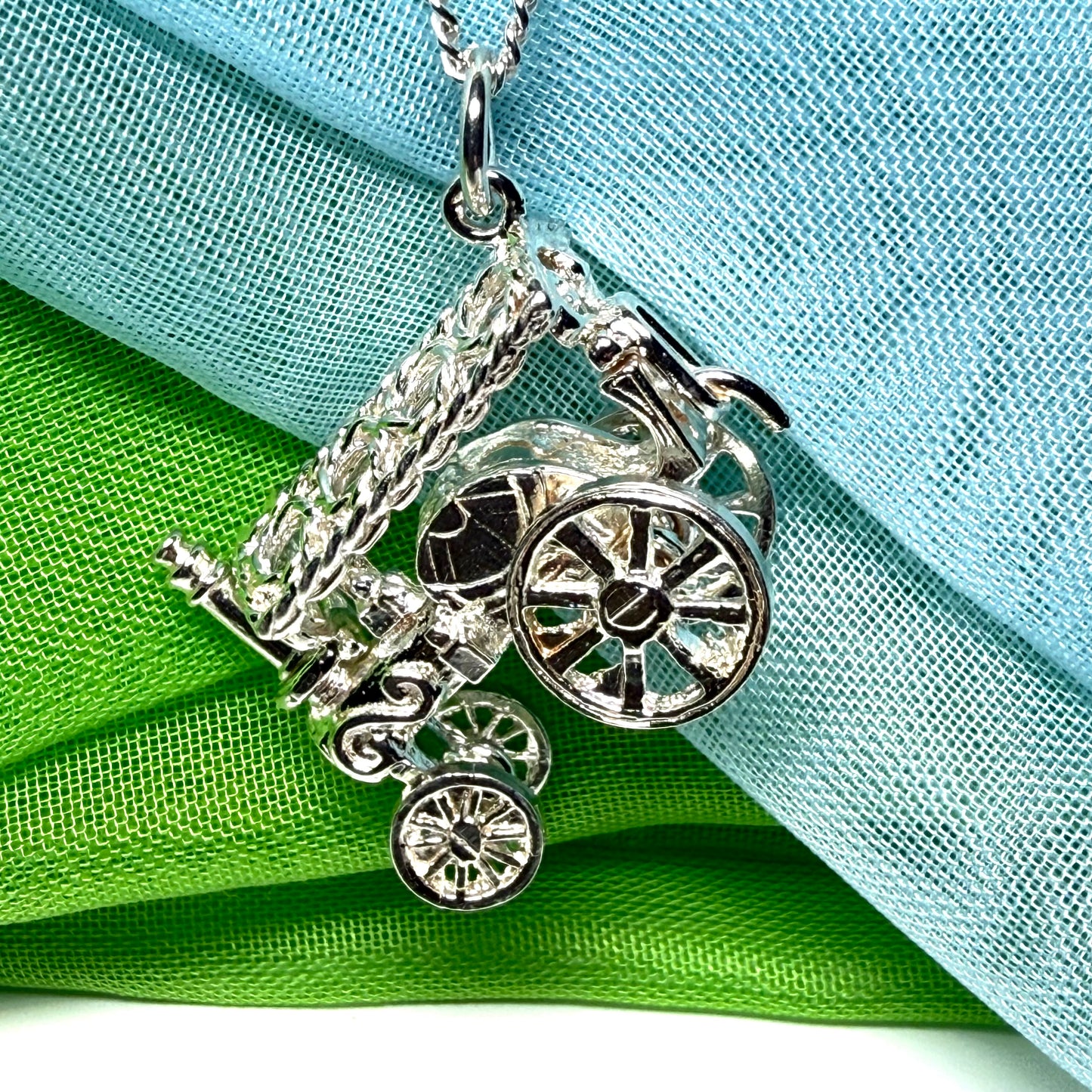 Traction Engine Necklace Sterling Silver Steam Engine