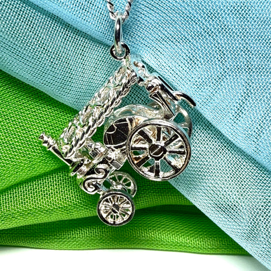 Traction Engine Necklace Sterling Silver Steam Engine