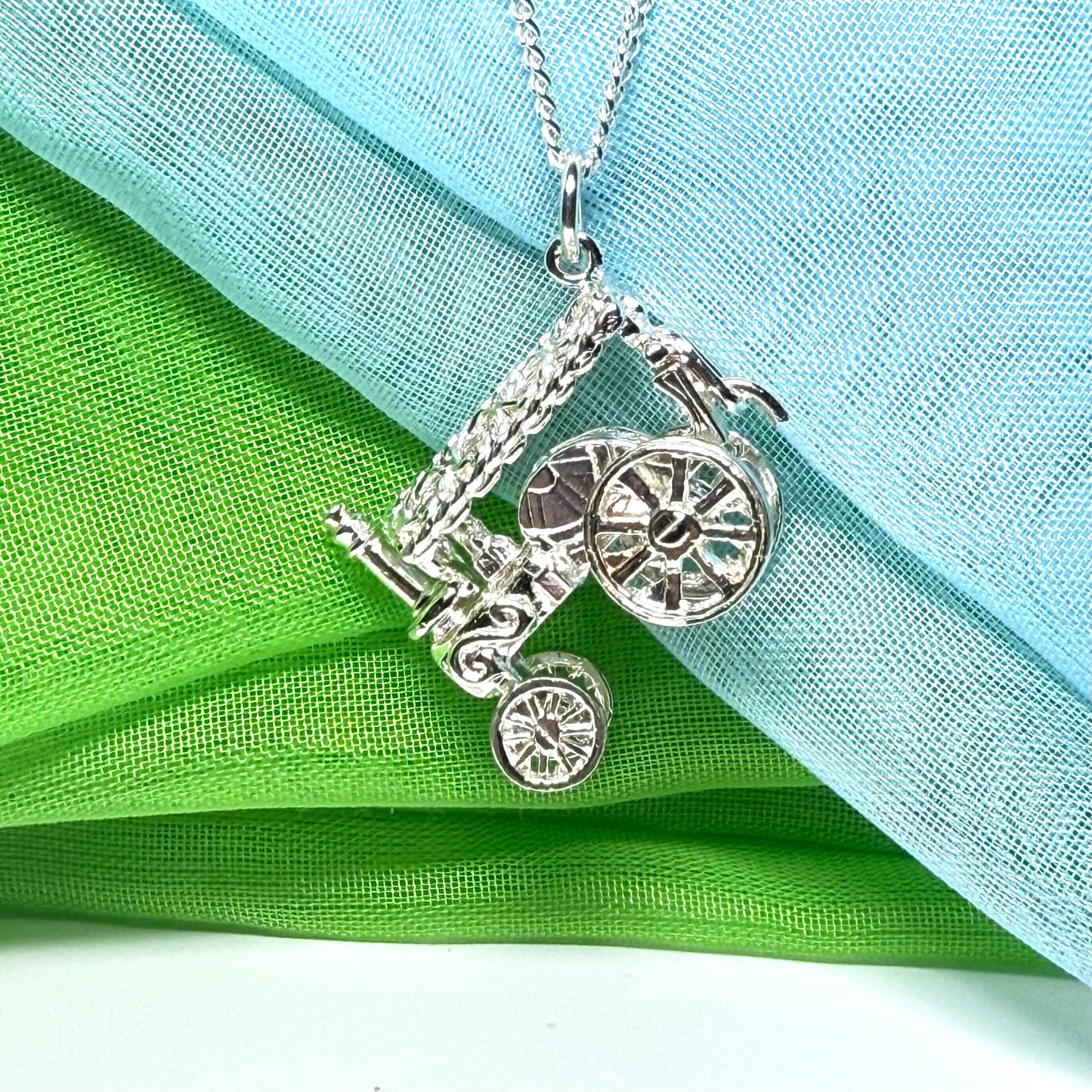 Traction Engine Necklace Sterling Silver Steam Engine