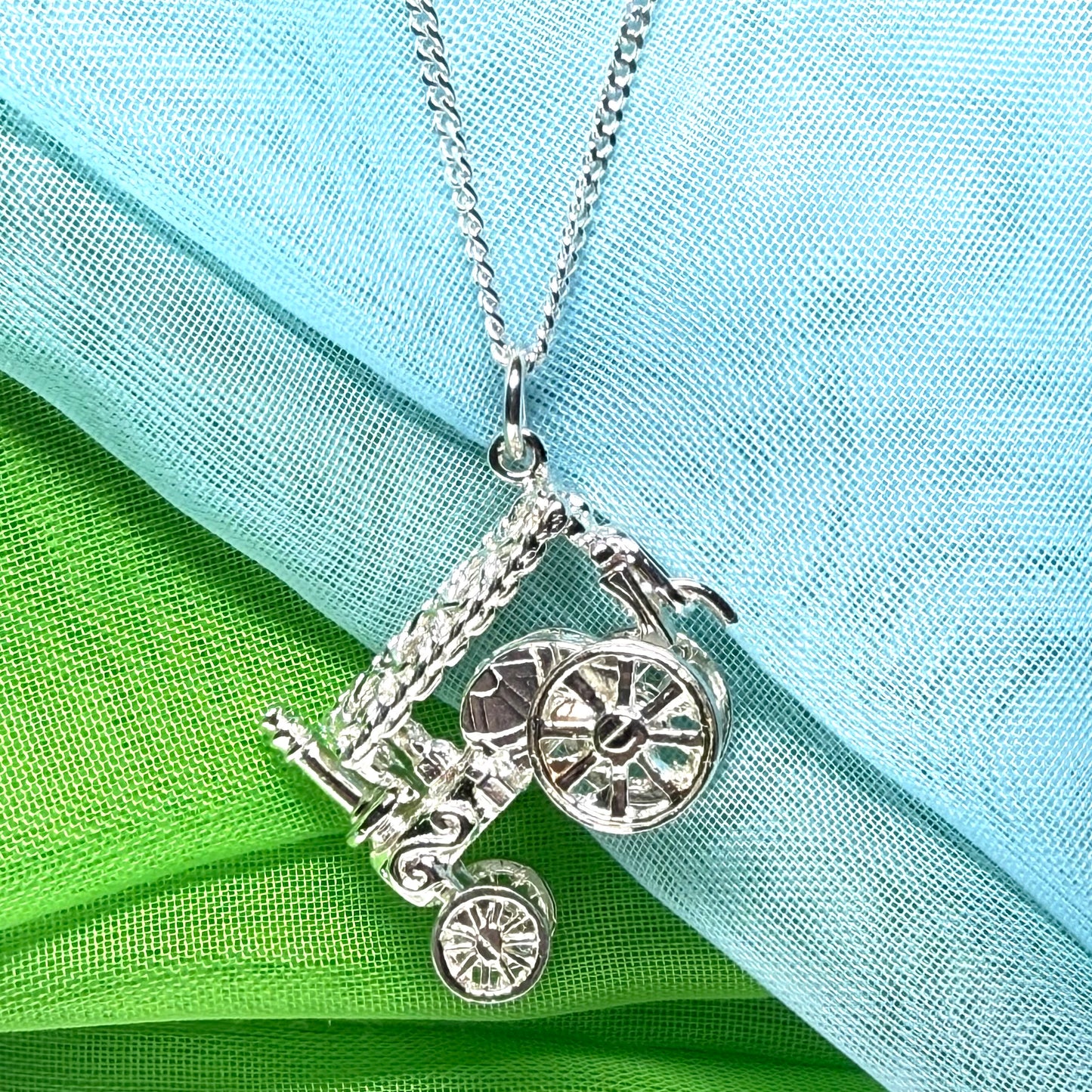 Traction Engine Necklace Sterling Silver Steam Engine