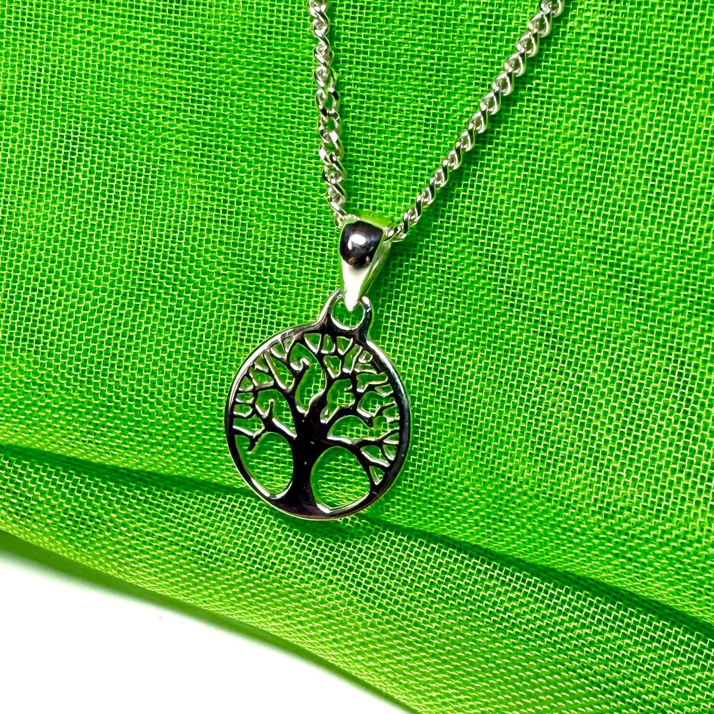 Tree Of Life round necklace sterling silver