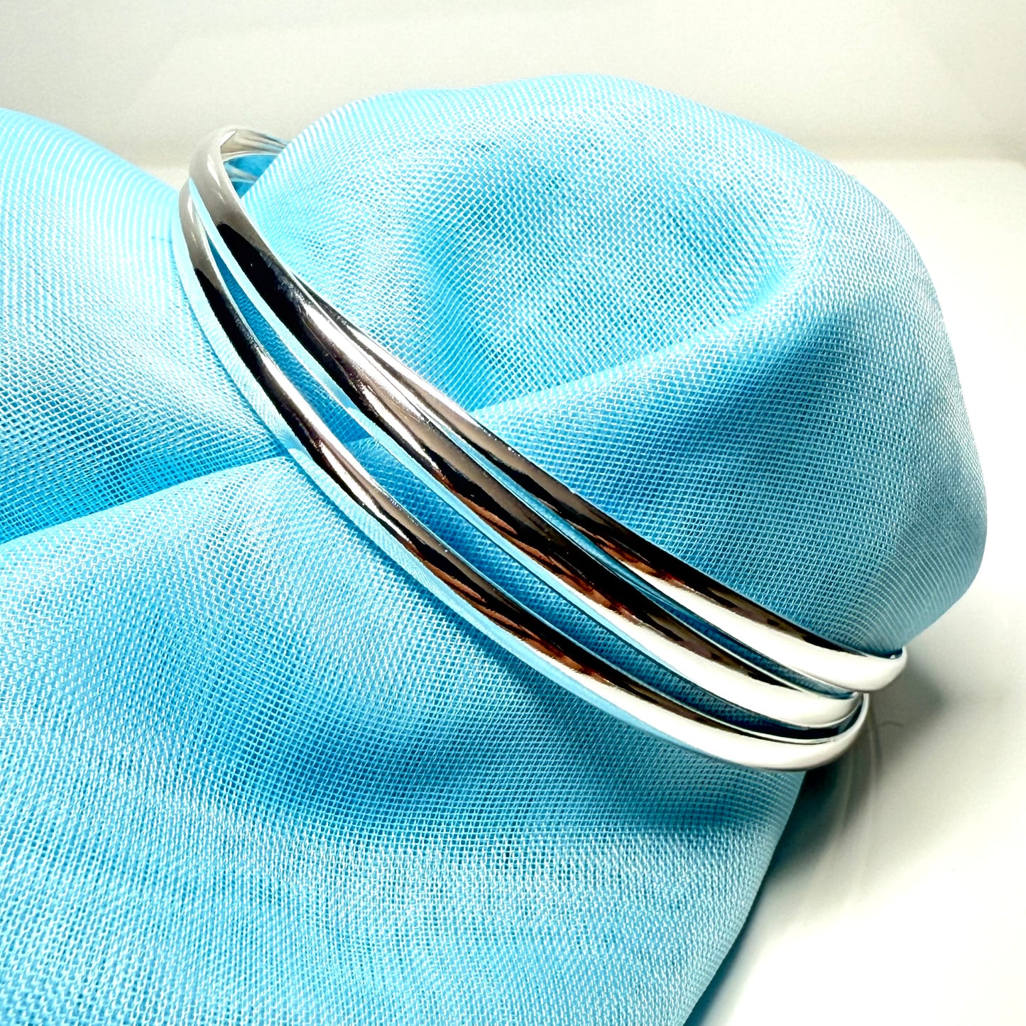 Triple sterling silver Russian wedding bangle