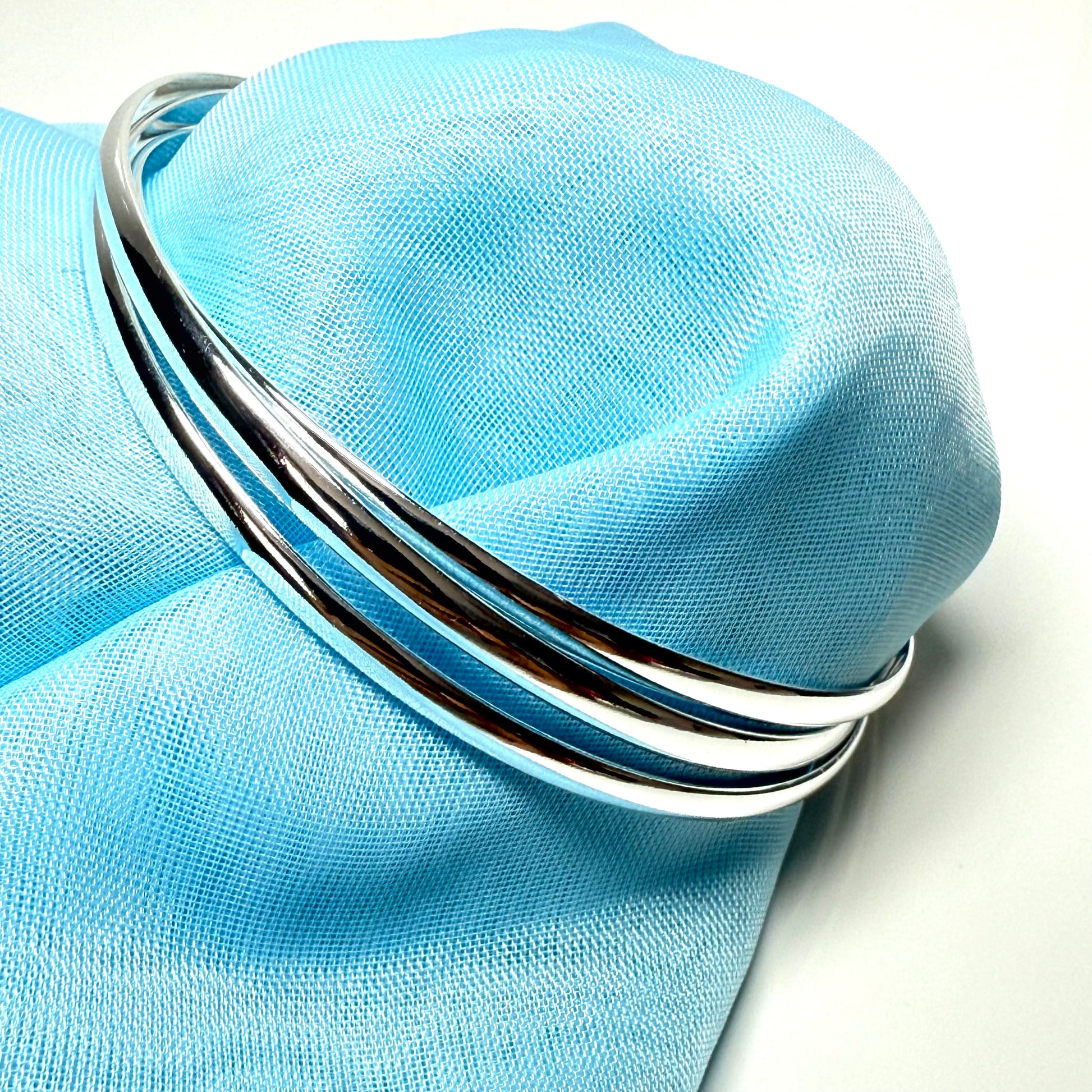 Triple sterling silver Russian wedding bangle