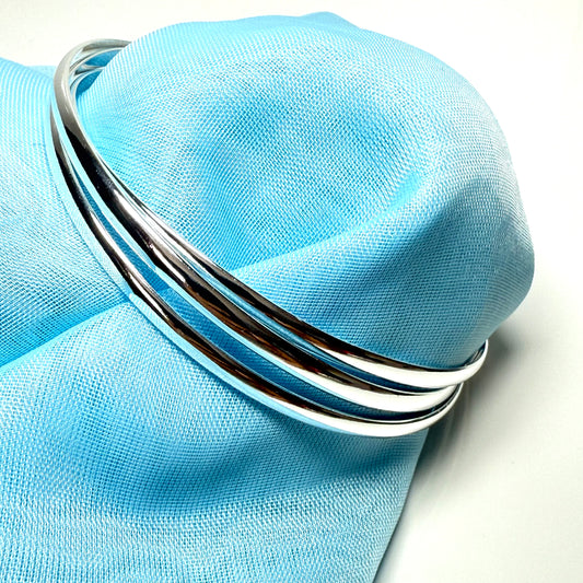 Triple sterling silver Russian wedding bangle