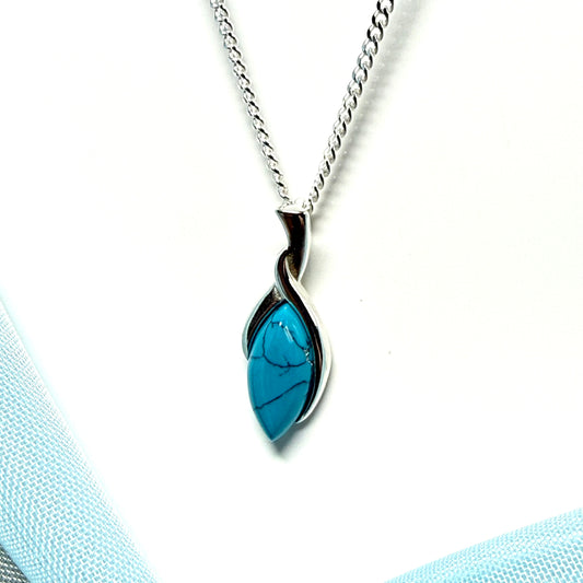Turquoise marquise cut necklace