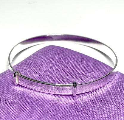 Twinkle Twinkle Little Star child’s expanding bangle design sterling silver